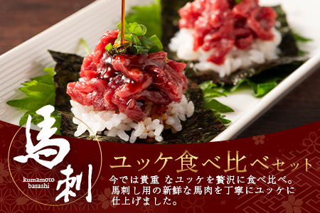 熊本特産馬刺し ユッケ 食べ比べ セット 合計250g 【 ユッケ ・ ネギトロ 】