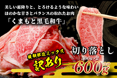 【訳あり】くまもと黒毛和牛 切り落とし 600g 本場 熊本県 黒毛 和牛 ブランド 牛 肉 上質 くまもと 訳アリ 113-0552 600g