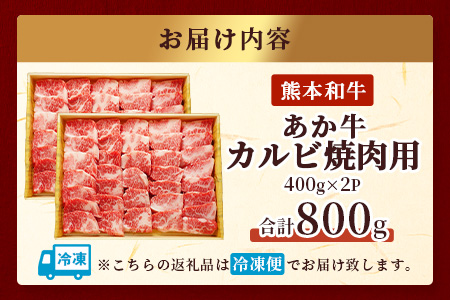 熊本県産 あか牛 【 カルビ 焼肉用 800g (あか牛 バラ カルビ 400g×2)】熊本県 あか牛 かるび 焼肉 焼き肉 BBQ アウトドア 牛肉 赤身 和牛 褐毛和種 046-0657