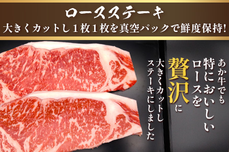 くまもとあか牛ステーキ・ハンバーグセット 《 ロースステーキ 400g ハンバーグ150g×5個》計1.15kg  熊本県 ブランド牛 肉 ヘルシー 赤身 牛肉 105-0512