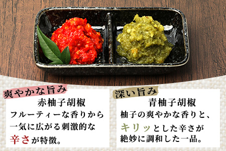 激辛 ！ 柚子胡椒 3個セット【青×2個 + 赤1個】味比べ 多良木町産 こだわりの 自家製 ゆずこしょう 辛 無添加 調味料 唐辛子 スパイシー やみつき 刺激 熊本県 農園直送 107-0602 3個セット(青×2・赤×1)