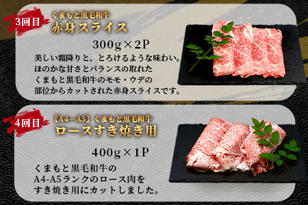 《12月終了》【定期便6回】くまもと黒毛和牛 味わい 定期便～合計 3kg 《 黒毛 和牛 ロース 焼き肉 すき焼き 切り落とし 赤身 スライス 和王 》 肉 すき焼き 焼肉 霜降り 上質 ブランド牛 国産 牛肉 冷凍 熊本県