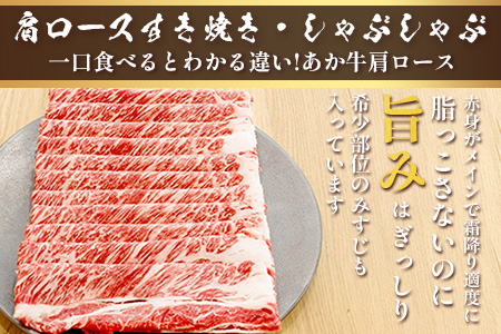 くまもとあか牛すき焼き・しゃぶしゃぶセット  計1kg  すき焼き しゃぶしゃぶ あか牛 牛肉 肩ロース ヘルシー 贅沢 ミネラル  熊本県 ブランド牛 肉 ヘルシー 赤身 牛肉 105-0511