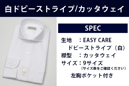 EASY CARE カッタウェイ 2枚セット HITOYOSHIシャツ 【サイズ：41(L)-84】日本製 ホワイト ブルー ドレスシャツ HITOYOSHI サイズ 選べる 紳士用 41(L)-84