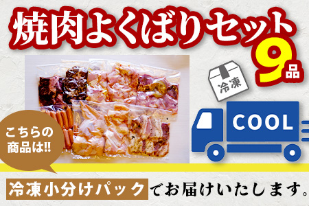 【数量限定】 村上精肉店の 焼肉 よくばりセット 【 9品 味付き 焼くだけ 】 牛カルビ ハラミ 豚バラ タン トントロ 鶏せせり 鶏もも 手羽先 ウインナー 焼き肉 BBQ アウトドア キャンプ 021-0667