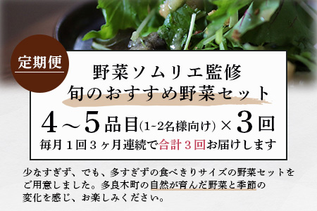【定期便 3回】野菜ソムリエ 監修 旬の おすすめ 野菜 セット 4?6品 (1?2名様向け) 3回配送 数量限定 新鮮 野菜 セット 詰め合わせ 詰合せ 定期便 産地 直送 国産 季節の野菜 ひとり 暮らし 一人 夫婦 ふたり 024-0802