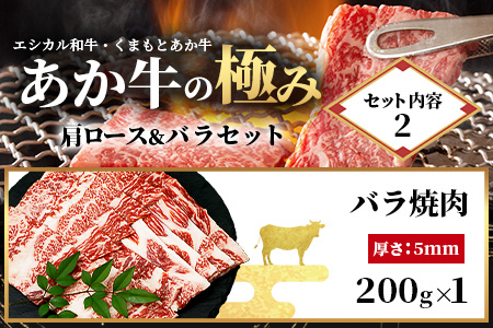 【エシカル和牛】くまもとあか牛【あか牛の極み】 肩ロース＆バラセット 400g ロース バラ 熊本 あか牛 牛肉 すき焼き しゃぶしゃぶ 赤身 和牛 国産 SDGs
