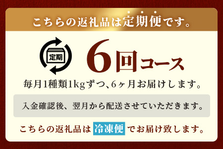 【定期便6回】 1kg×6種！ くまもと ビーフ 満喫 お楽しみ定期便【合計6kg】 熊本 あか牛1kg/牛タン 1kg/黒毛和牛 モモステーキ 1kg/あか牛スジ/ハラミ/黒毛和牛ハンバーグ 和牛 ブランド牛 タン バラエティ 定期便 熊本県産