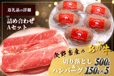 くまもとあか牛詰合せA 《 切り落とし ・ ハンバーグ 》 計1.25kg あか牛 牛肉 切り落とし ハンバーグ ブランド牛 国産 スライス 詰め合わせ セット 105-0506