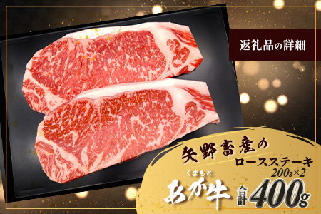 くまもとあか牛 ロースステーキ 200g×2枚 計400g ロース ステーキ あか牛  熊本県 ブランド牛 肉 ヘルシー 赤身 牛肉 牛肉 和牛 ヘルシー 105-0508
