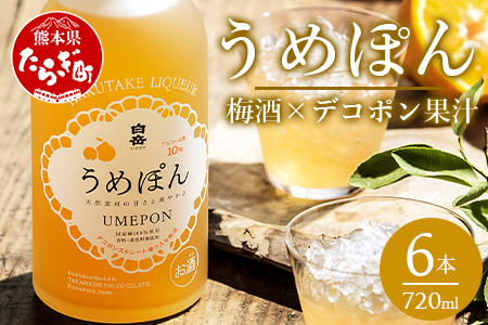 白岳 うめぽん 梅酒 10度 720ml ×6本セット 計4.32L 【 はくたけ 白岳 うめぽん 梅酒 お酒 酒 焼酎 】 018-0215