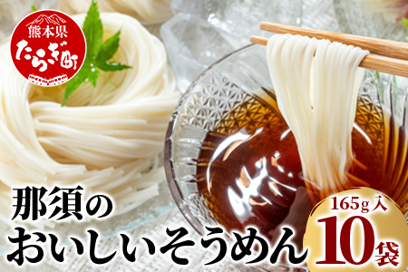 那須の おいしい そうめん 10袋（計1650g）【 涼 麺 冷やし ソーメン 夏 食欲増進 さっぱり 夏休みのランチ 】 076-0469