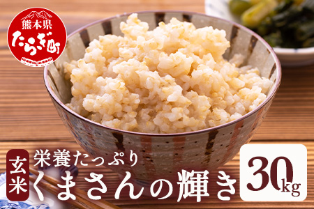 【令和7年産 玄米 】 先行予約 多良木町産 くまさんの輝き 玄米 30kg 10月中旬～発送 熊本県 たらぎ 米 044-0598
