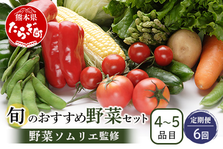 【定期便 6回】野菜ソムリエ 監修 旬の おすすめ 野菜 セット 4?6品 (1?2名様向け) 6回配送 数量限定 新鮮 野菜 セット 詰め合わせ 詰合せ 定期便 産地 直送 国産 季節の野菜 ひとり 暮らし 夫婦 二人 024-0803