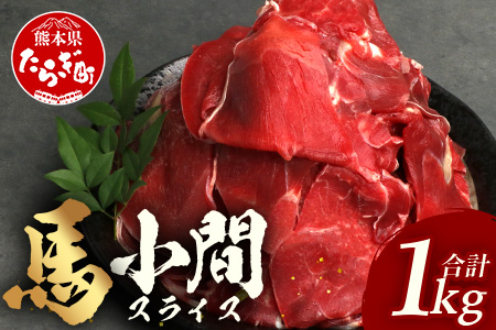 熊本県 馬肉 小間スライス 1㎏（500g×2）  041-0148