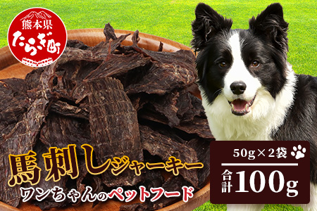 ペット用 熊本加工 手作り 馬肉 ジャーキー 【100g】 ドッグ フード ペット おやつ 食事 無添加 無香料 ヘルシー 高栄養 馬肉 ペット お肉専門店 熊本県 馬肉 国内加工 041-0509