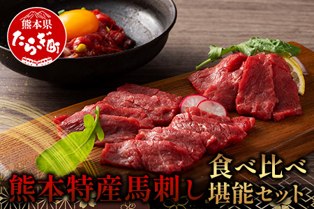 熊本特産 馬刺し 食べ比べ 堪能セット 合計310g 【 上赤身 ・ ユッケ ・ ネギトロ ・ 赤身 】