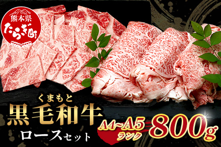 【年末発送】A4/A5 くまもと黒毛和牛 ロース セット 計 800g ( すき焼き / 焼肉 各400g ) 本場 熊本県 ブランド 牛 黒毛 和牛 厳選 A4以上 肉 上質 熊本県 年内発送 年内配送 年末年始
