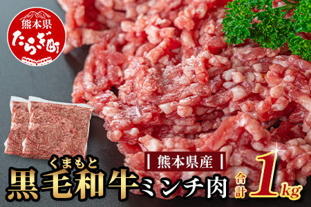 【大容量】熊本県産 黒毛和牛 ミンチ1kg (500g×2) 本場 熊本県 黒毛 和牛 国産 牛肉 ミンチ肉 挽肉 ひき肉挽き肉 ブランド 牛 肉 上質 ハンバーグ 7000円 113-0545 1kg