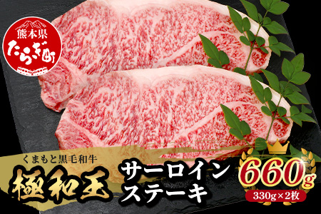 《12月終了》【極和王】 くまもと黒毛和牛 和王 サーロインステーキ 330g×2 計660g《 ブランド牛 最高級グレード 極み 上質 旨味 サーロイン ステーキ 冷凍 熊本県 》113-0601