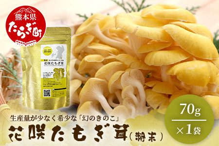 無農薬栽培【花咲 たもぎ茸 (粉末) 70g 】幻 キノコ タモギダケ ヒラタケ 健康 栄養豊富 出汁 だし 115-0607