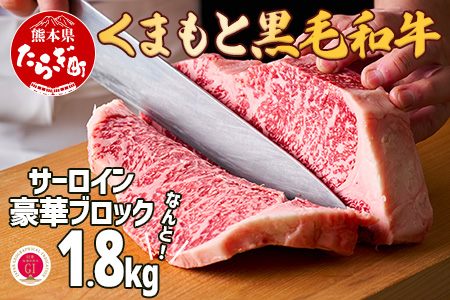 [G1認証]くまもと黒毛和牛 サーロインステーキ [豪華ブロック]約1.8kg ブランド 牛肉 ステーキ 大容量 熊本県産