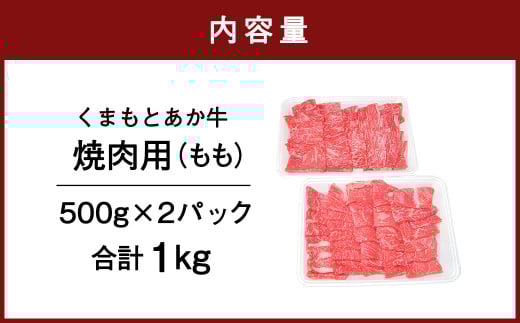 「くまもとあか牛」 焼肉用 モモ 1kg 霜降り 赤身 旨味 GI認証