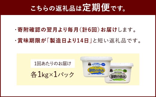 【定期便6回】 球磨の恵みヨーグルト（加糖、砂糖不使用） 各1kg 計2パック