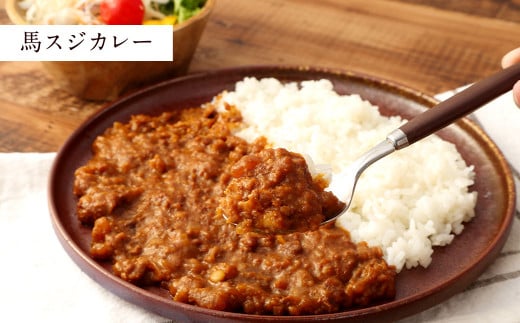【12ヶ月定期便】 【 ご当地グルメ! 】 馬刺し燻製2種 と 馬スジ・あか牛カレー の セット 【 4種全6袋セット 】