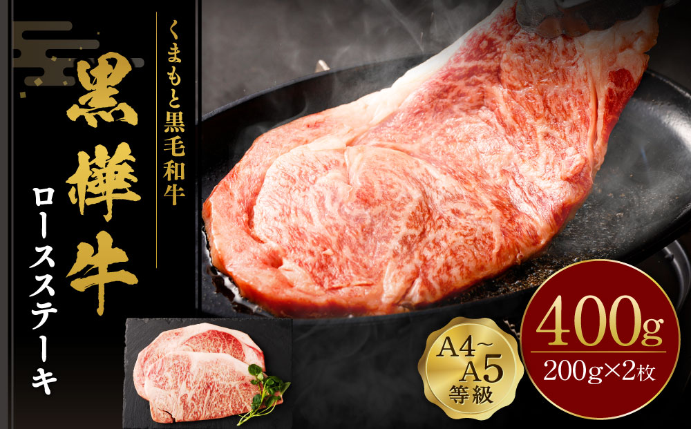 くまもと黒毛和牛 杉本本店 黒樺牛 A4~A5等級 ロースステーキ 200g×2 計400g