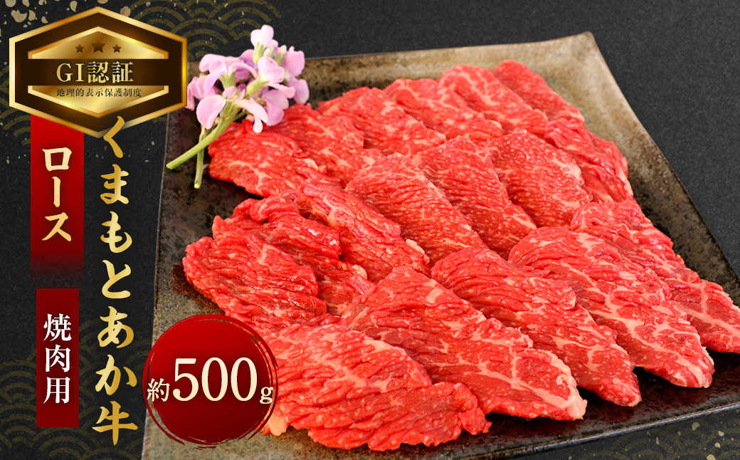 【GI認証】くまもと あか牛 ロース 焼肉用 約500g 肉 お肉 牛肉