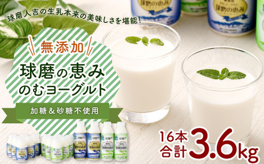 無添加「球磨の恵みのむヨーグルト」加糖＆砂糖不使用 詰め合わせセット 計16本 乳製品 生乳 乳飲料 朝食 おやつ のむヨーグルト 冷蔵 相良村