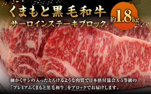 くまもと黒毛和牛 サーロインステーキ ブロック 約1.8kg