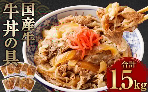 牛丼の具 150g×10パック 1.5kg 国産 牛バラ肉 牛丼 レトルト パック 小分け ごはん おかず 湯煎 レンジ 電子レンジ 簡単調理 時短