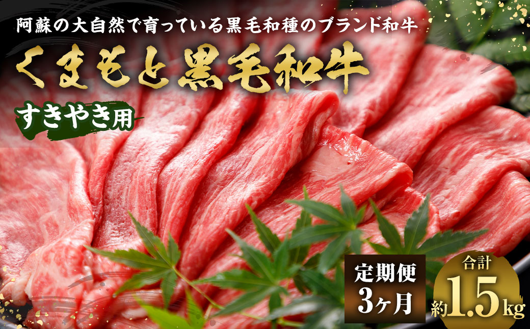 【3ヶ月定期便】くまもと黒毛和牛すきやき用500g
