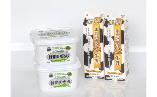 球磨の恵み A2牛乳 球磨の恵みヨーグルト 砂糖不使用 セット