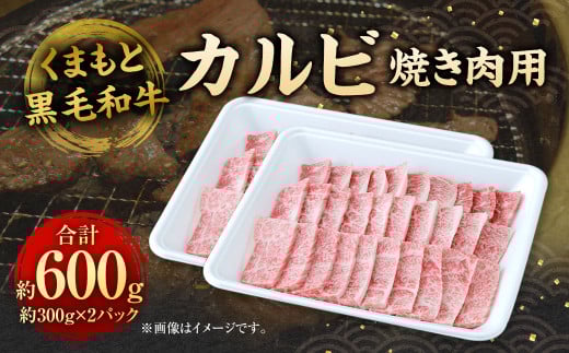 くまもと黒毛和牛 焼き肉用カルビ 600g （300g×2パック）