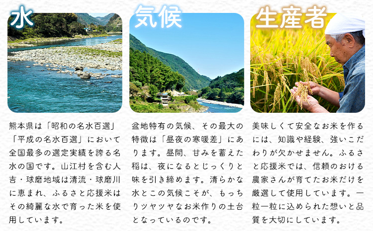 【3ヶ月定期便】米 無洗米 家庭用 熊本 ふるさと応援 定期便 米 15kg《お申込み翌月から出荷》 熊本県産 白米 精米 山江村 ブレンド米 国産 おうちご飯 予約 返礼品 発送 配送 SDGs わけあり むせんまい お米 おこめ---ym_youenmimtei_15kg_103500_mo3---