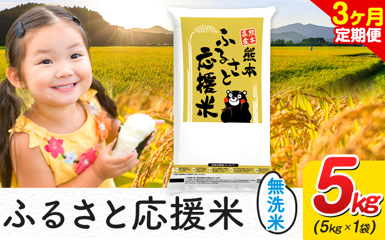 【3ヶ月定期便】米 無洗米 家庭用 熊本 ふるさと応援 定期便 米 5kg《申込み翌月から発送》 熊本県産 白米 精米 山江村 ブレンド米 国産 おうちご飯 予約 返礼品 発送 配送 SDGs わけあり むせんまい お米 おこめ---ym_youenmimtei_5kg_40500_mo3---