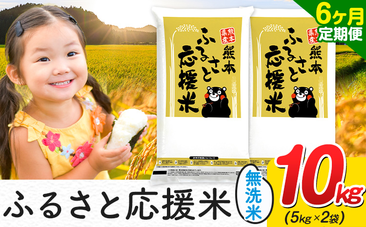 【6ヶ月定期便】米 無洗米 家庭用 熊本 ふるさと応援 定期便 米 10kg《お申込み翌月から出荷》 熊本県産 白米 精米 山江村 ブレンド米 国産 おうちご飯 予約 返礼品 発送 配送 SDGs わけあり むせんまい お米 おこめ---ym_youenmimtei_10kg_129000_mo6---
