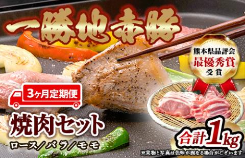 FKP9-285【3ヵ月定期】一勝地赤豚焼肉セット(1kg)