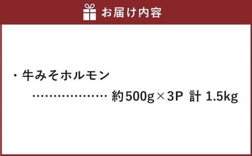 牛みそホルモン 計約1.5kg（約500g×3パック）