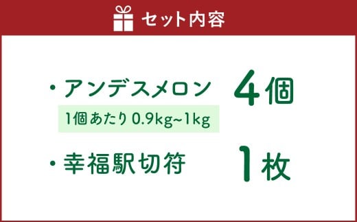 中村さんの幸福メロン（アンデスメロン）4個 メロン 果物 フルーツ 常温 熊本県 あさぎり町 【2026年4月下旬～5月上旬まで発送予定】