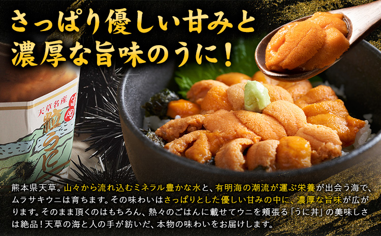 甘塩粒うに 1本（90g） 海鮮 海産物 海の幸 魚貝類 シーフード うに ウニ 雲丹 《30日以内に出荷予定(土日祝除く)》ムラサキウニ 熊本県 苓北町 天草漁業協同組合苓北支所 ---aa01r605---st-p