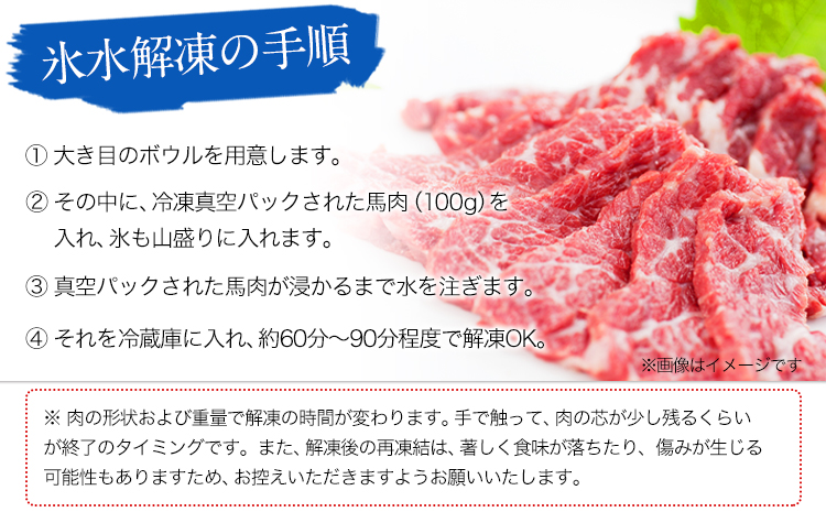 馬刺し 上赤身 ブロック 国産 熊本肥育 生食用 たれ付き(10ml×9袋) 100g×9セット 《90日以内に出荷予定(土日祝除く)》---reihoku_loc_31_900g---