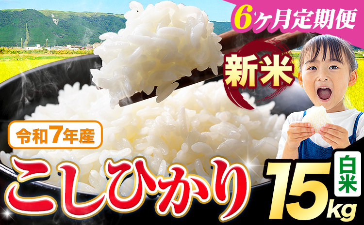 【6ヶ月定期便】令和7年産 新米 白米 こしひかり 15kg《お申込み翌月から出荷》熊本県産 ふるさと納税 白米 精米 ひの 米 こめ ふるさとのうぜい コシヒカリ コメ お米 おこめ---reihoku_loc_326_mo6---