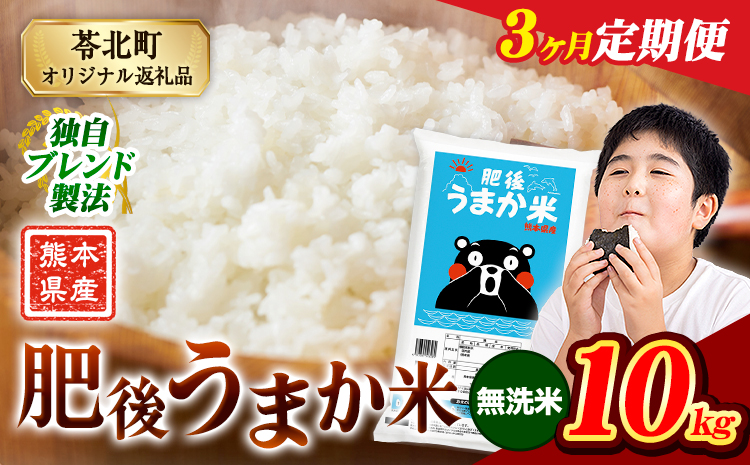【3ヶ月定期便】米 熊本県産 肥後うまか米 10kg 熊本県産 ふるさと納税 無洗米 精米 こめ ふるさとのうぜい コメ お米 おこめ ブレンド米《お申込み翌月から出荷》---reihoku_loc_476_mo3---