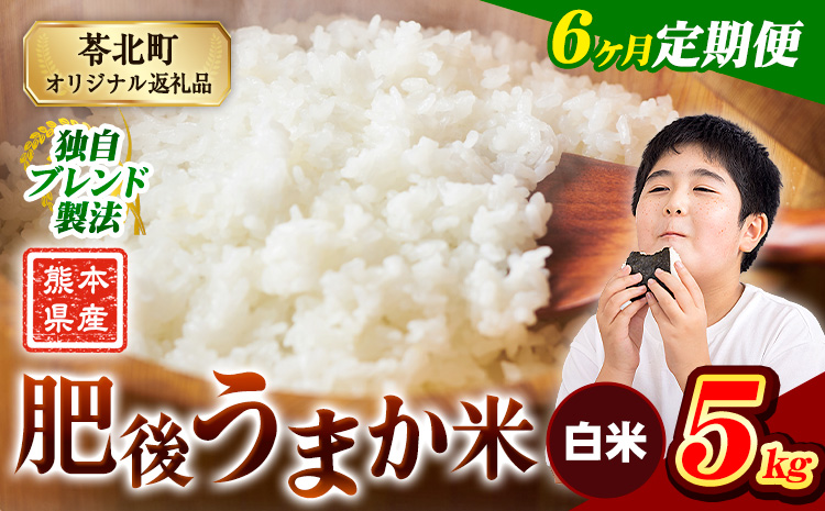【6ヶ月定期便】米 熊本県産 肥後うまか米 5kg 熊本県産 ふるさと納税 白米 精米 こめ ふるさとのうぜい コメ お米 おこめ ブレンド米《お申込み翌月から出荷》---reihoku_loc_252_mo6---