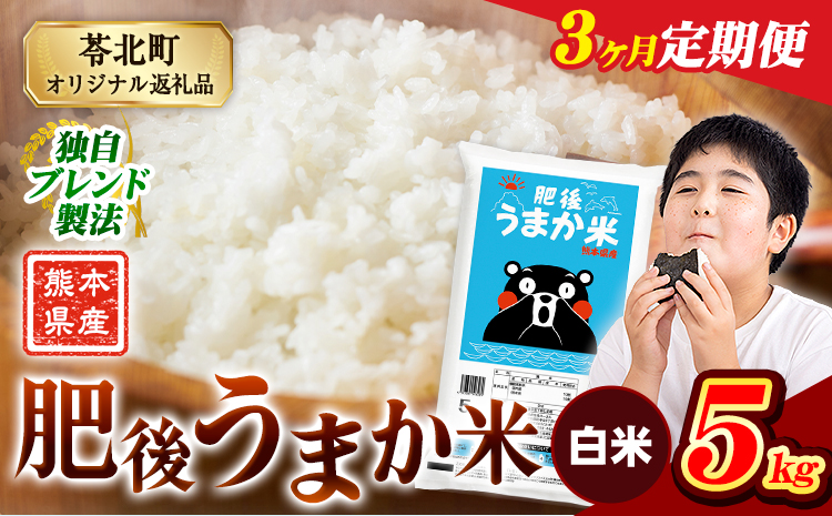 【3ヶ月定期便】 米 熊本県産 肥後うまか米 5kg 熊本県産 ふるさと納税 白米 精米 こめ ふるさとのうぜい コメ お米 おこめ ブレンド米《お申込み翌月から出荷》---reihoku_loc_473_mo3---