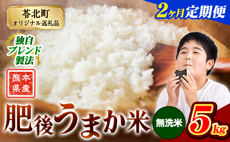 【2ヶ月定期便】米  熊本県産 肥後うまか米 5kg 無洗米 精米 こめ コメ お米 おこめ ブレンド米《申込月の翌月から出荷開始》熊本県産 コメ お米 おこめ---reihoku_loc_240_mo2---